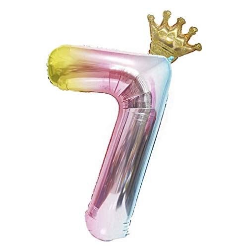 Globos de 100 cm con el número 7, decoración de cumpleaños Cover