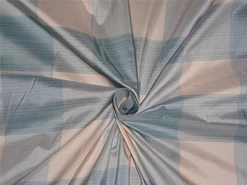Taffetas de soie au mètre 137 cm tissu soie ivoire bleu pour robe