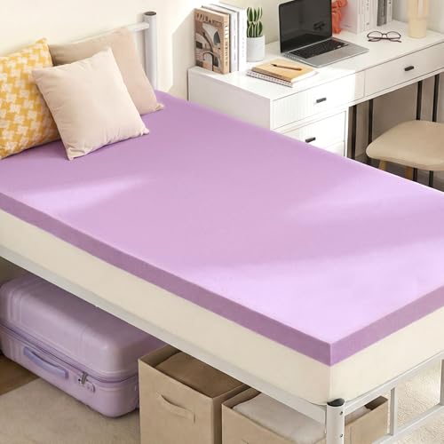 Image of BDEUS Gel Memory Foam Mattress Topper Twin XL, 1.5 in Twin Extra Long Mattress Pad for College Dorm, Ventilated Soft Bed Topper, CertiPUR-US Certified, Twin XL Size