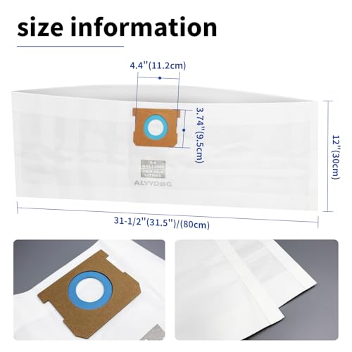 Image of Universal 5-8 Gallon Vac Bags for 2-1 /2 Inch Port Canister, ALYYDBG Type E 90661 9066166, Type H 90671 9067133; VF2004, VHBS VDBS High- Efficiency Disposable Vacuum Collection Filter Bags 5 Pack