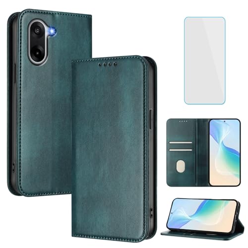 OUEAYIEN Funda para teléfono OnePlus Nord CE5 con protector de pantalla RFID, a prueba de golpes, de piel, con función atril, tarjetero, vintage, para One Plus Nord CE 5 PlusOne 1Plus NordCE5 ShenLv