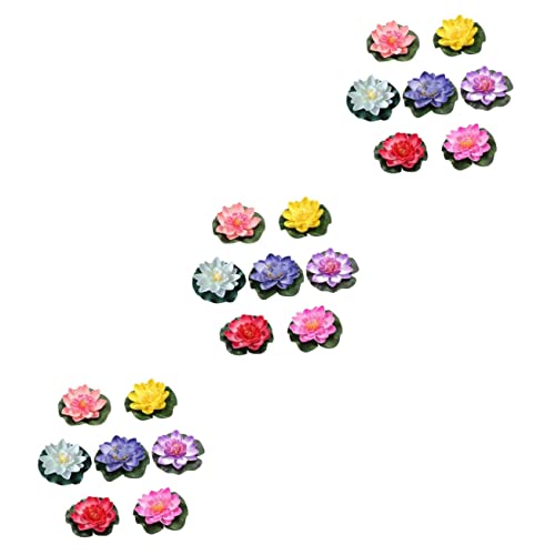 POPETPOP 21 Piezas Decoración De Loto Rosas Flores Artificiales Rosa Flores De Imitación Flores De Imitación Piscina Al Aire Decoración De Loto Agua Estanque Floral Adorno De Loto