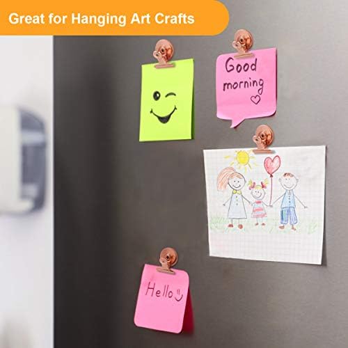 Coideal Fridge Magnetic Clips Round - 20 Pack Strong Metal Refrigerator Magnet Clip 30mm Wide Scratch-Free for Whiteboard School Teaching Office Kitchen Use (Rose Gold) - 1
