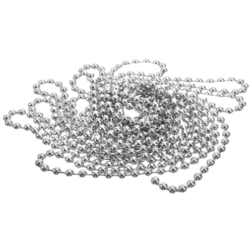 Angoily Chaînette de Ventilateur à Perles en Métal 3 Mètres avec 10 Connecteurs Rallonge de Chaîne Décorative pour Ventilateur de Plafond et Lampe Accessoire Solide pour Maison Chambre