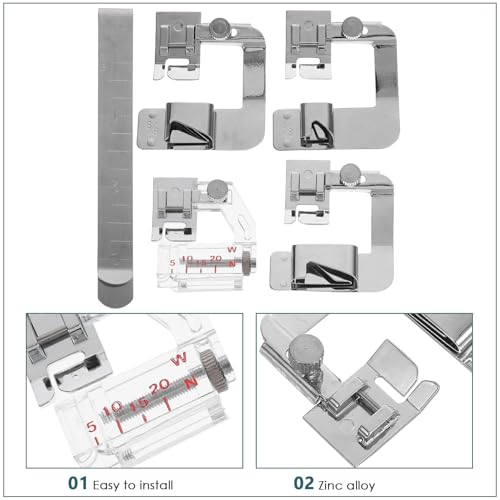 Set de 5 pies prensatelas ajustables para máquina de coser miniatura 3