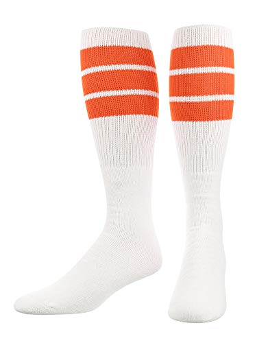 Image of TCK Retro Tube Socks with Stripes for Men & Women - 3 Stripe, 70's 80's Deadlift Socks