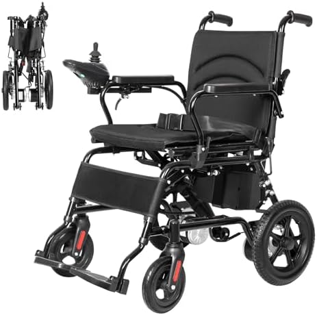 Fauteuil roulant électrique pliable avec deux moteurs de 500W bat...