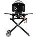 BBQ-Toro Tragbarer Tisch Gasgrill 2 Brenner mit Grilltisch | kompakter Tischgasgrill für Balkon inklusive faltbarem Rollwagen für Grill | Gasgrill Camping und Outdoor (Set aus Gasgrill und Grilltisch)