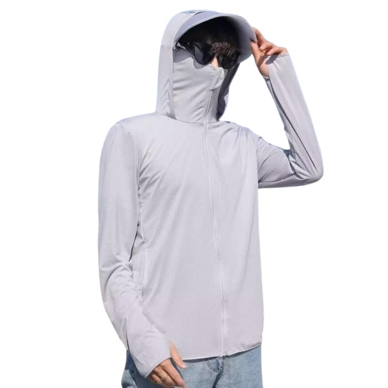 Image of Men and Women's UV Protection Jacket with Detachable Hood and Large Brim for Summer