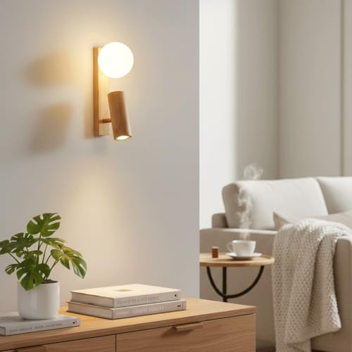 Aplique de pared nórdico con globo de cristal esmerilado y bombilla G9 LED 8