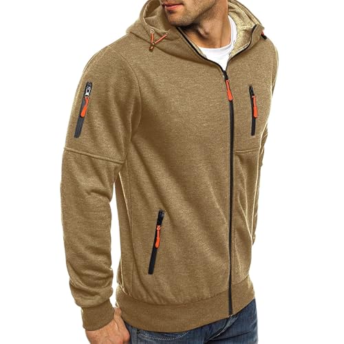 Hoodies for Men Casual Zip up Lightweight Hoodie Big and Tall Sweatshirt Jackets Fall Tops with Zip Pockets2