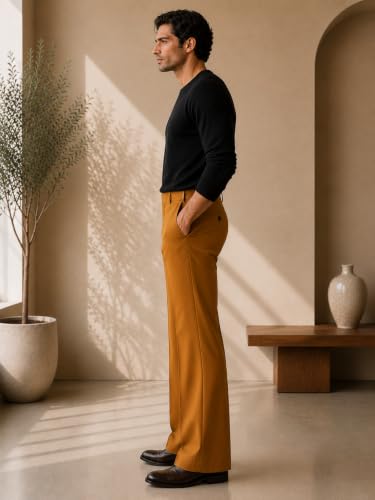 Image of Men Formal Pant Bellbottom | Premium Japanese Fabric, Bell Bottom Bootcut Fit, Smart Casual & Formal Wear