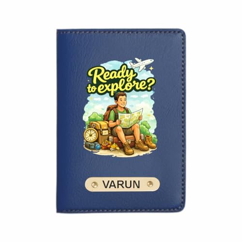 Image of Customized Couple Printed Passport Cover Gift Set 2 Pcs | Personalised Leather Travel Gift for Husband Wife, Boyfriend Girlfriend | Customised Valentine's Day Gift Set (Design 4)