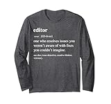 Editor Funny Definition Editors Video Editing Retirement Long Sleeve T-Shirt