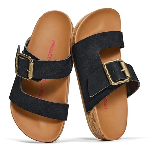 Image of Project Cloud Girls Sandals - Adjustable Buckle Girls Slides with Plush and Soft Insole Kids Sandals - Non-Slip and Lightweight Slides for Kids