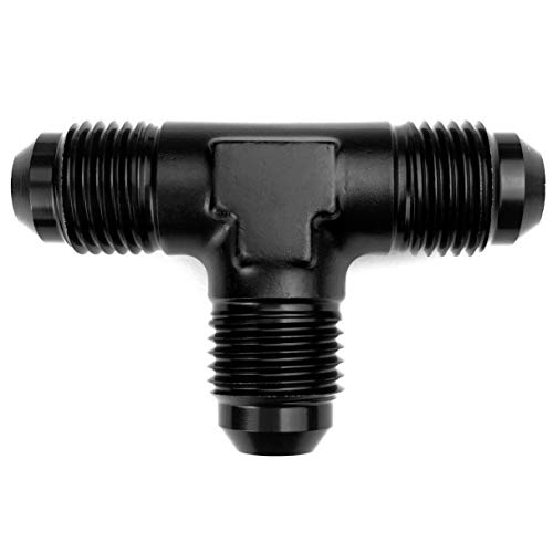 Image of 6AN Flare Tee Block Aluminum AN6 Male T Fuel Hose Union Fitting Adapter Blue 6AN to 2x -6AN