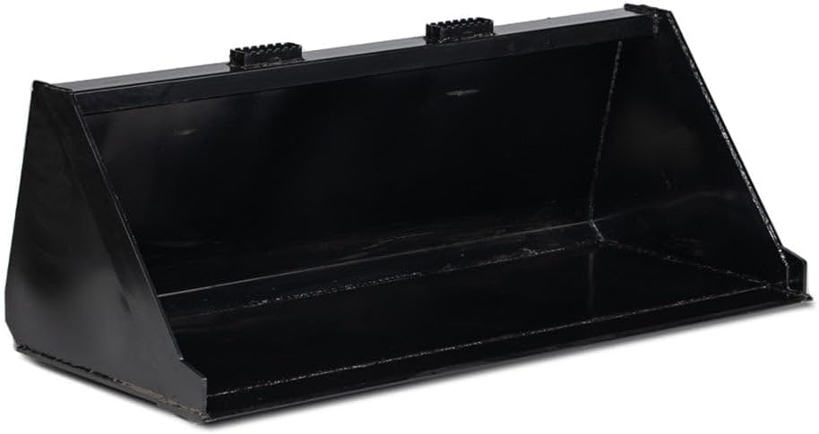 Titan Attachments 60" Skid Steer Dirt Bucket, 3/16" Thick Structural Steel with Reinforced Gussets, Universal Quick Tach, Material Bucket for Moving Dirt, Mulch, Rocks, Debris, Snow