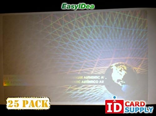 Pack of 25 Adhesive Holographic Overlay for Standard Size ID Cards | Authentic Globe Design