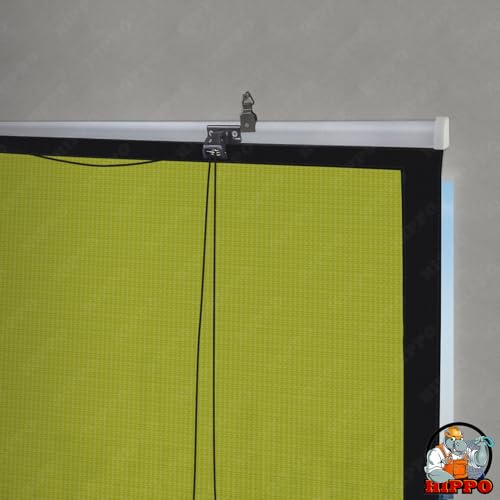 Image of HIPPO Waterproof Balcony Chick Blind W-3FT X H-8FT Sun, Rain & Dust Protection Rope Mechanism Roll Up Down Outdoor Bamboo Shade for Home Window, Restaurant, Hotel, Resort (Lime-Grass, 1 PC)