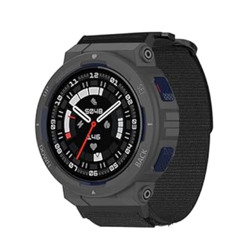 Pulseira de nylon adequada para Amazfit Active Edge (A2212) (A2212) (preta)