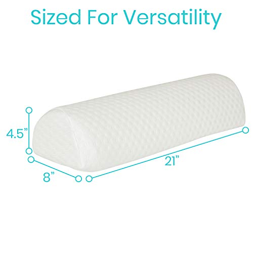 Xtra-Comfort CSH1043WHT Firm Bolster Pillow - Half Moon Bed Wedge Cushion - Side Sleeper Sleeping Aid For Leg, Hip, Lumbar Roll thumb #5