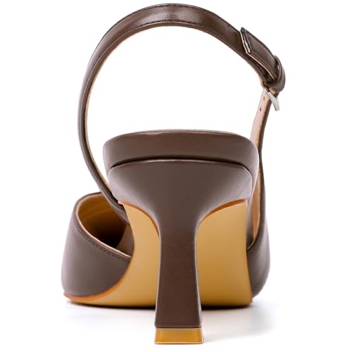 Image of Mostrin Kitten Heels for Women Slingback Pointed Closed Toe Heels Women's Pumps Shoes for Wedding, Party, Commuting