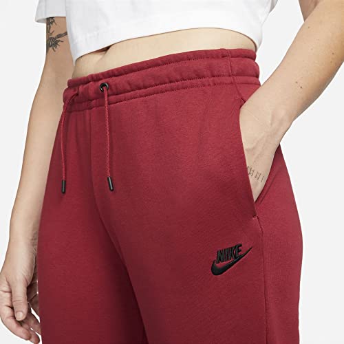 Nike Women's Sportswear Essential Fleece Sweatpants, Pomegranite/Black, L Regular US - Image 4