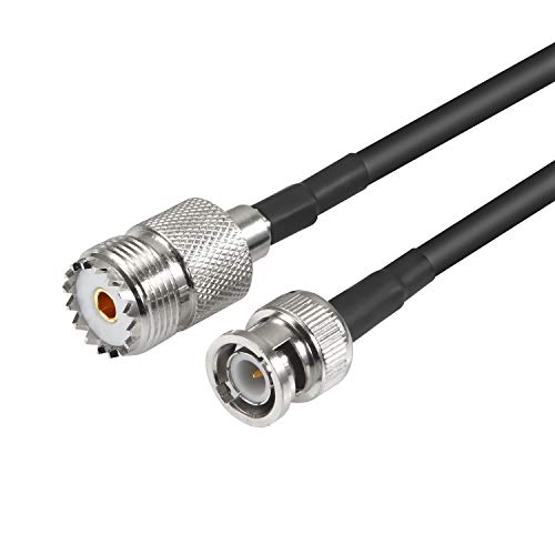 MWRF Source BNC Male to SO239 RG58 Cable (3 FT); UHF SO-239 Female Jack to BNC Male Plug Adapter Jumper Pigtail Cable RG58