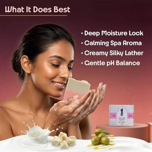 Image of Timb Goat Milk Bath Soap Bar | Handmade Cold Processed Bathing Soap | With Shea Butter, Olive & Coconut Oil | Deep Hydration & Nourishment | Toxin & Chemical Free | For All Skin Types - 100g (Pack of 3)