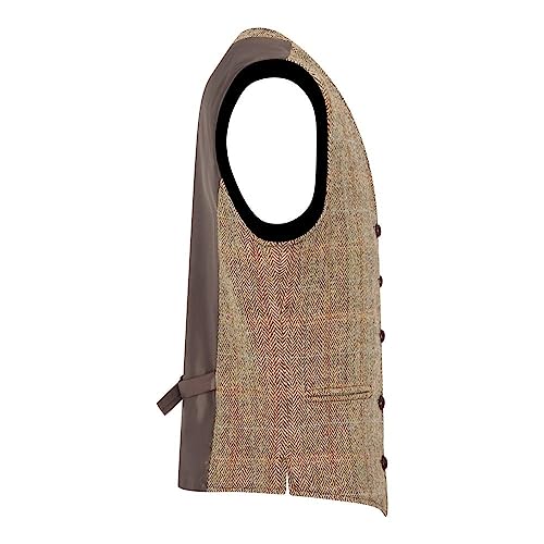 Chaleco Harris Tweed para hombre estilo Dalston en punto de espiga 3