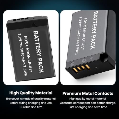 Image of Simpex LP-E10 Rechargeable Camera Battery 7.4V Li-ion Replacement Battery Compatible with Canon EOS 1100D, EOS 1200D, EOS 1300D, EOS Kiss X50, Kiss X70, EOS Rebel T3, T5 & T6 DSLR Cameras(Black)