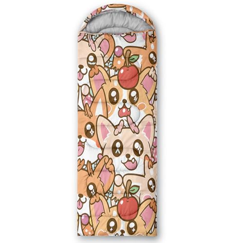 Image of QOOMO Axolotl Cute Camping Sleeping Bags,3 Season Warm & Cool Weather,Lightweight,Waterproof Sleeping Bags for Adults & Kids,Traveling,and Outdoors