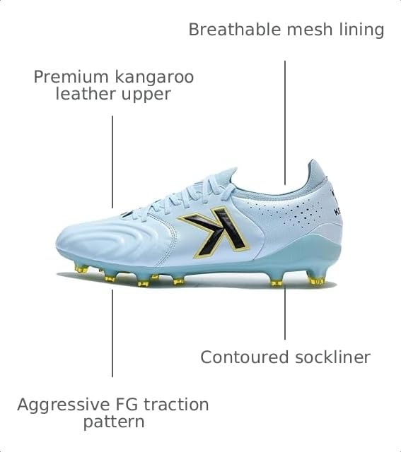 Image of KELME Kangaroo Leather Soccer Cleats - FG Pro K-Leather Soccer Shoes - Outdoor Indoor Football Boots Mens Adult Sizes