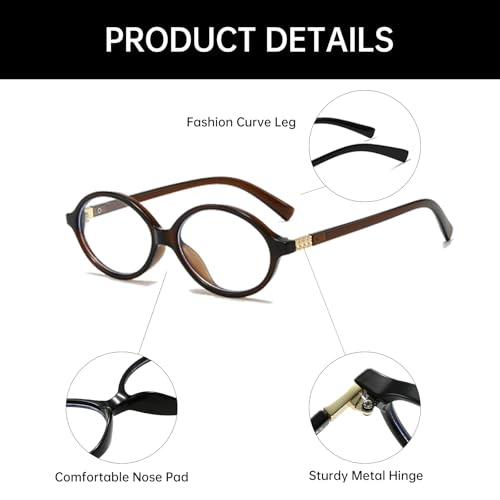 Image of YAMEIZE Small Oval Blue Light Blocking Glasses for Women Men Retro Clear Anti Blue Light Eyeglasses for Computer Gaming