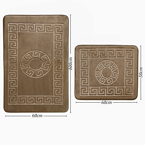 Homelux Badematten Set 2 teilig Mikrofaser Antirutsch Badteppich groß Set Wasserabsorbierend Badematte Duschvorleger… – Bild 3