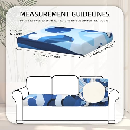 Image of BIETYONE 8Pcs Stretch Patio Cushion Covers,for Outdoor Couch Cushion Covers Replacement,Outdoor Sofa Covers Patio Slipcovers Couch Cover,Washable Furniture Cover (Pattern 2, Cover Only)