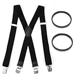 Photo Gallery ynoymo bretelle sospese da uomo, colore nero, 4 cm di larghezza, 4 clip in metallo, extra forti a forma di x con 2 manicotti, regolabili, elastico, taglia unica per uomini e donne, nero , l Photo Gallery ynoymo bretelle sospese da uomo, colore nero, 4 cm di larghezza, 4 clip in metallo, extra forti a forma di x con 2 manicotti, regolabili, elastico, taglia unica per uomini e donne, nero , l