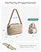 BAGSMART Puffy Water Bottle Crossbody Bags for Women, Small Cross body Purse With Bottle Holder, Hobo Handbag for Travel, Lavender Gray