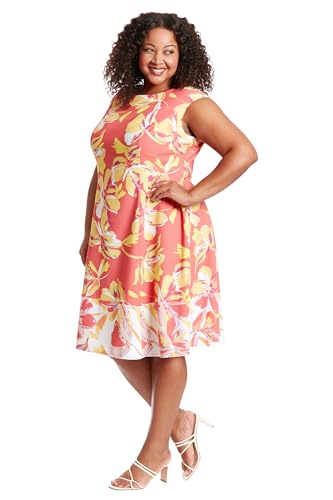 Image of London Times Womens Dresses Cap Sleeve Fit and Flare - Elegant Summer Cocktail Graduation Garden Party Wedding Guest Dress