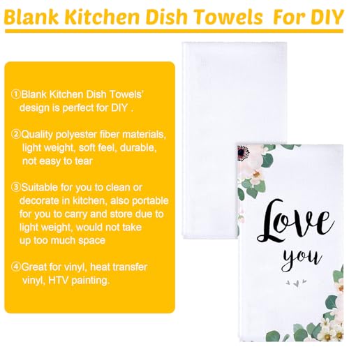 Torchons de cuisine en microfibre pour sublimation blancs multi-usages 40x61cm