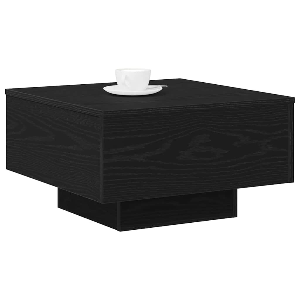 vidaXL Coffee Table Black Oak 55 x 55 x 31 cm, Living Room, Modern, Durable Coffee Table, Minimalist Design, Accent, Contemporary Furniture, Functional Centerpiece