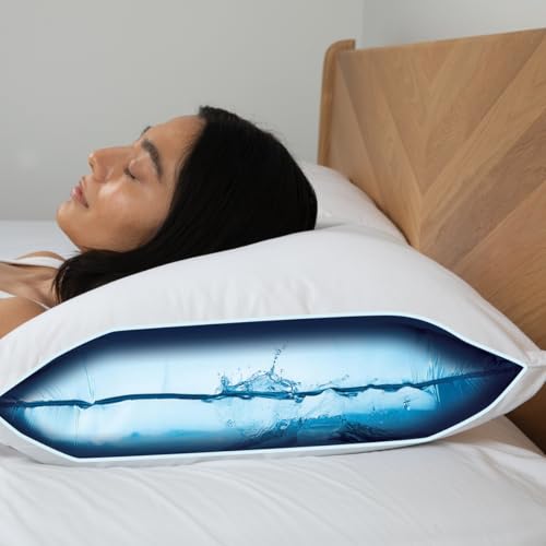 JML SleepWave Water Pillow - Adjustable Support with Water Base, Customise Firmness to Firm, Medium or Soft for Side, Back & Stomach Sleepers, May Help Neck & Shoulder Pain