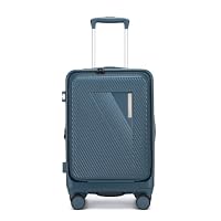 Reisekoffer Handgepäck 20 Zoll Erweiterbar Frontöffnung Laptopfach TSA Blau – Ansicht 2