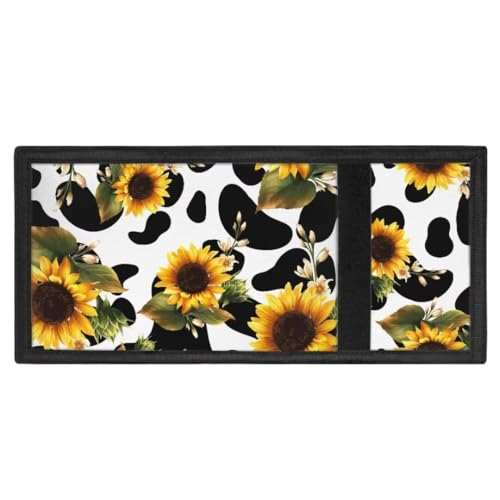 Yellow Sunflower Children's Wallet for Girls Black Cow Spots Three Fold Wallet Card Case Lightweight Thin Wallets for Women4