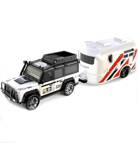 Image of Mini Alloy Off-Road RC Car for Kids 6+ 1:64 Scale Remote Control Car Toys Strip Lights, 2.4Ghz, USB Rechargeable (White)