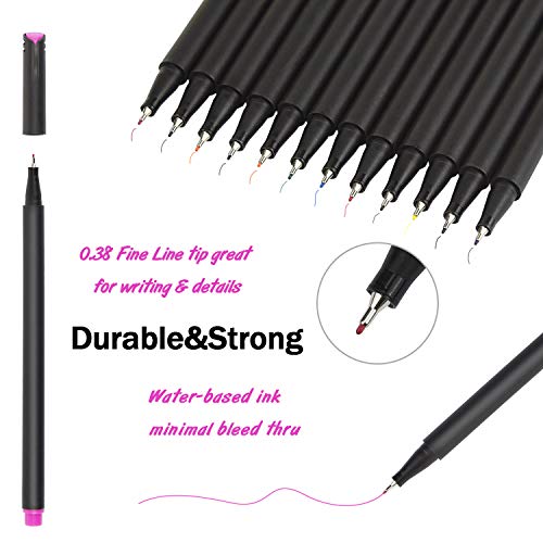 EAONE Writing Essentials Kit- Fineliner Color Pen Highlighter Pen Retractable Multicolor Ballpoint Pens Pencil with Erasers and Pencil Sharpener for Adults Student School Office Supplies-44 Counts - Thumbnail 5