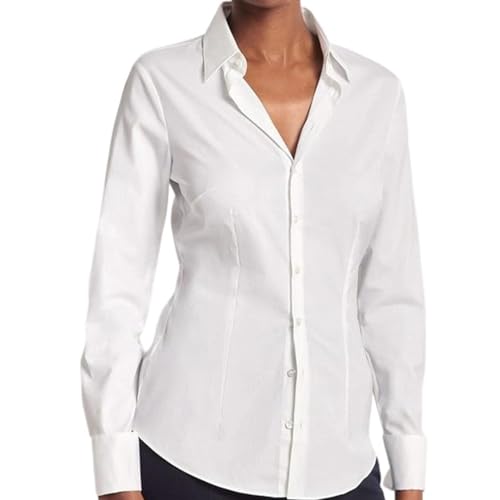 Luxiremi Blusa para mujer, blusa de negocios, blusa de camisa, parte superior de cuello, fácil de planchar, parte superior moderna, blusa para mujer, manga larga, trabajo, oficina, negocios, informal