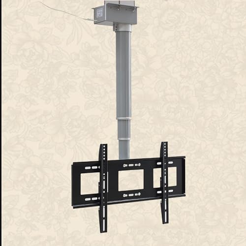 Verstellbarer motorisierter TV-Halterungsständer mit Fernbedienung, elektrischer Lift für 66-178 cm (26-70 Zoll) Low-Profile-Fernseher, Teleskop-Deckenhalterung für Heimkino und Büro