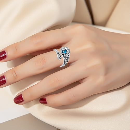 Bague vintage argent sterling 925 turquoise arbre de vie