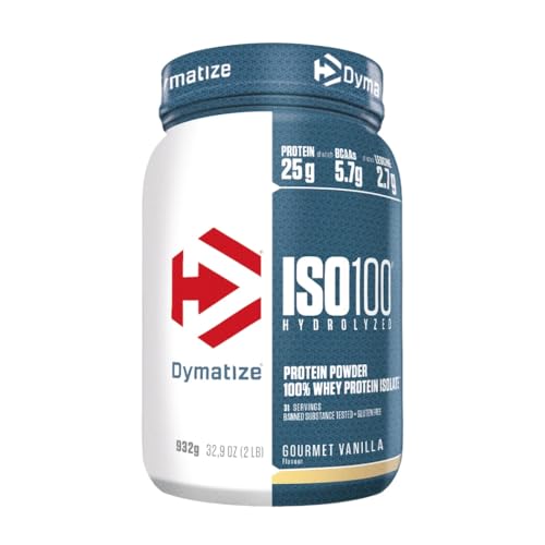 Dymatize ISO 100 Hydrolyzed Gourmet Vanilla 932g - Hidrolizado de Proteína de Suero Whey + Aislado en Polvo